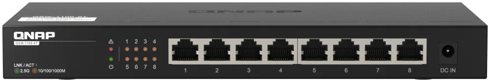 QNAP QSW-1108-8T switch No administrado 2.5G Ethernet (100/1000/2500) Negro