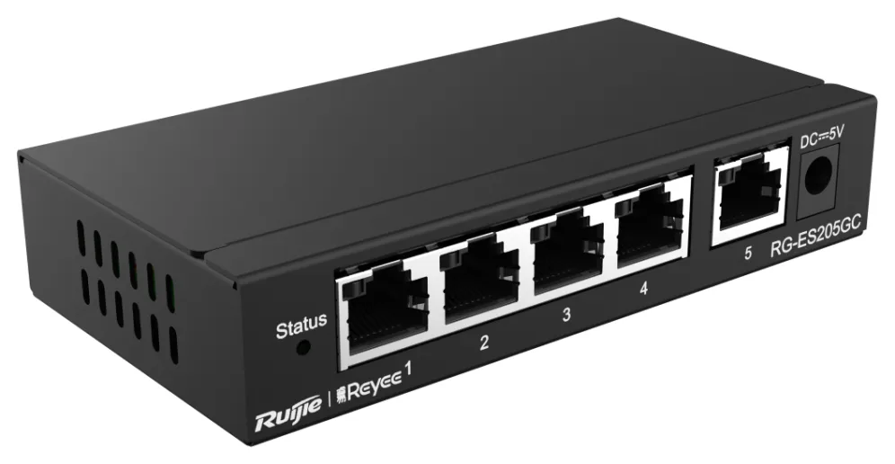 Ruijie Networks RG-ES205GC switch Gestionado L2 Gigabit Ethernet (10/100/1000) Negro