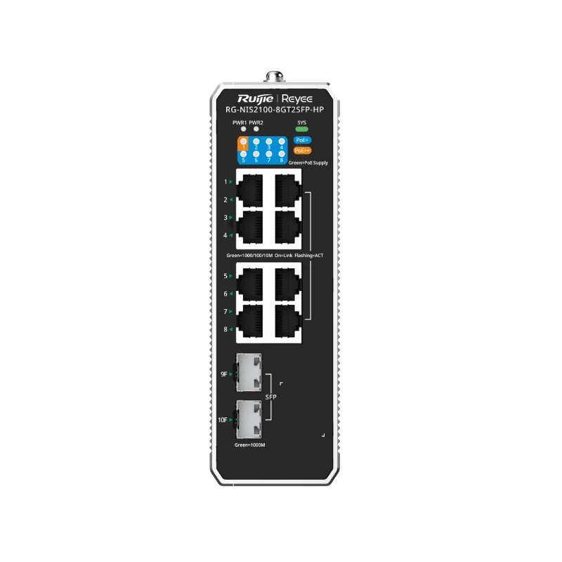 Reyee L2 Industrial Managed Switch, 8-Port RJ45 Gi