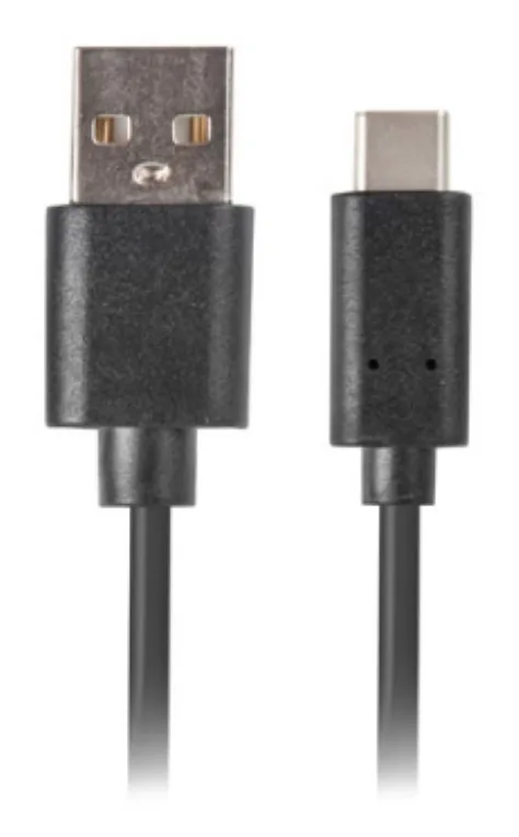 Cable usb lanberg 2.0 macho - usb tipo c macho quick charge 3.0 0.5m negro