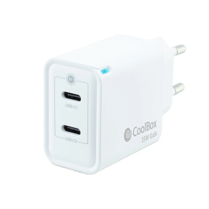 Coolbox Cargador Gan 35W USB-C-USB-C PARED
