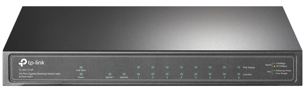 Switch 10 puertos tp - link tl - sg1210p 10 - 100 - 1000 8 puertos poe+ 1 puerto sfp