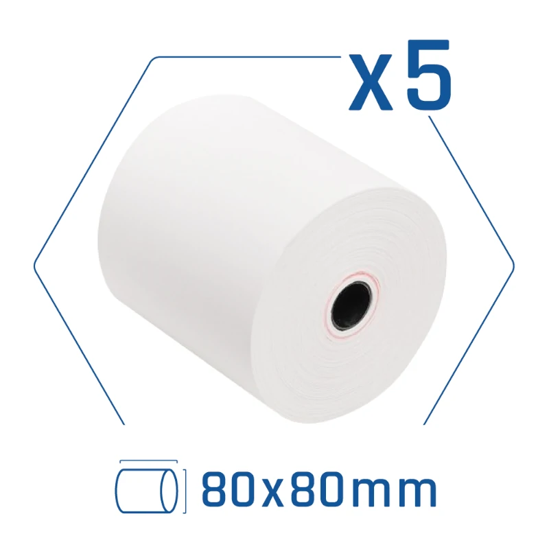 iggual Pack 5 rollos papel térmico sin BPA 80X80mm