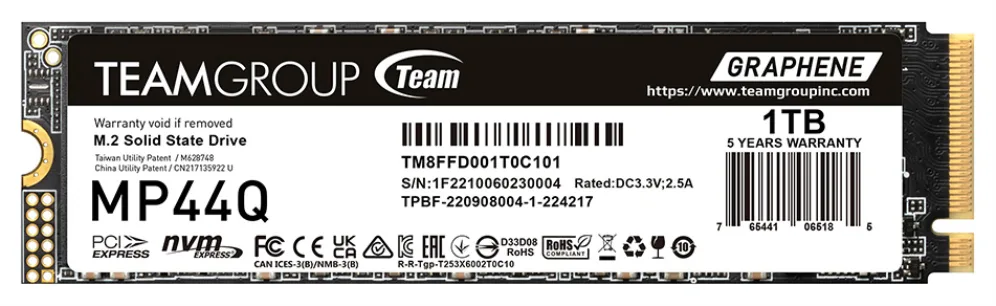 Team Group MP44Q 4 TB M.2 PCI Express 4.0 NVMe QLC 3D NAND