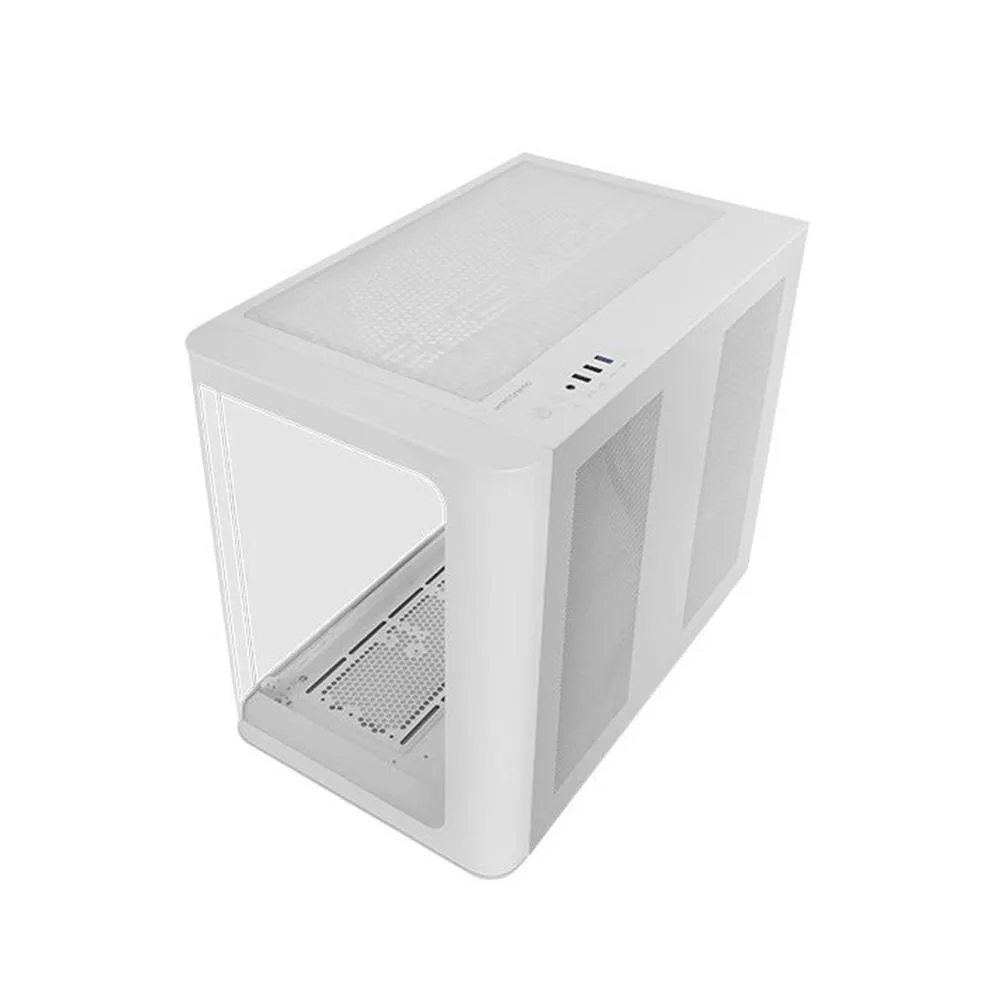 Caja ordenador mars gaming mcfusion atx frgb cristal templado blanca