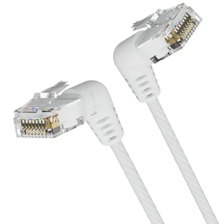 Cable de Red RJ45 UTP Vention IBOWI Cat.6A/ 3m/ Cabeza Rotatoria 360º/ Blanco