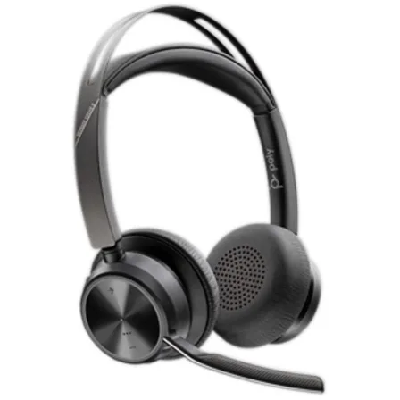 Auriculares Inalámbricos PolyVoyager Focus 2 USB-C-C + Adaptador USB-C/A/ con Micrófono/ Bluetooth/ Negros