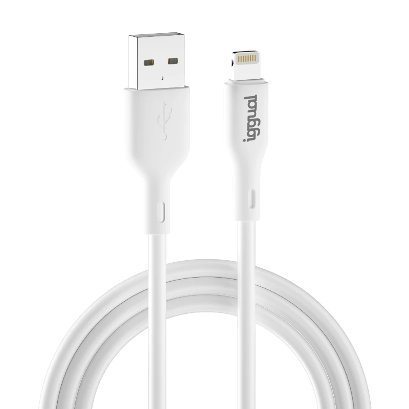 iggual cable USB-A-Lightning 100 cm blanco