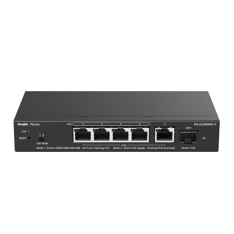 Reyee ES206MG-P Switch 4xmGb PoE 1xSFP+ 70W