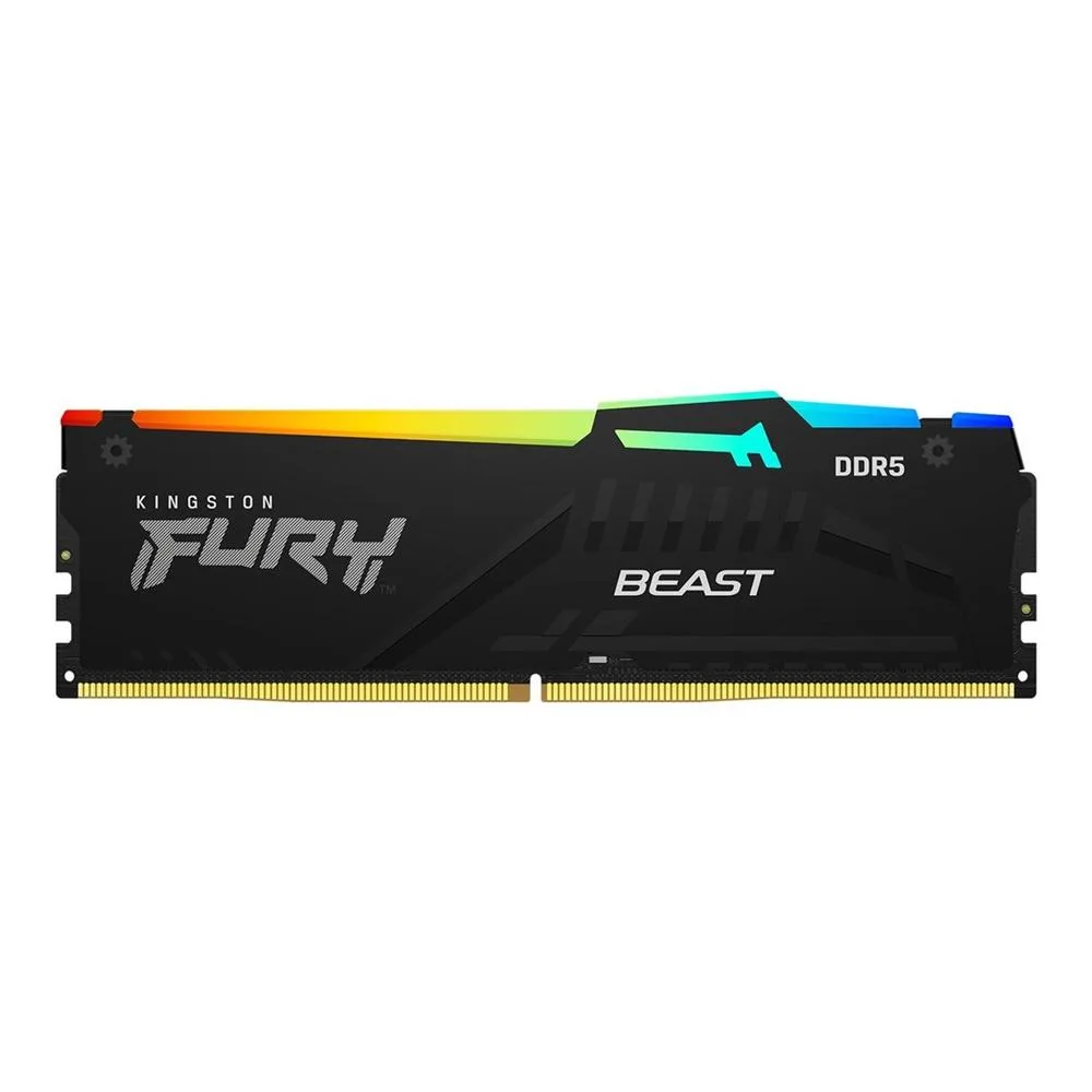 Memoria ram ddr5 16gb kingston - 6000mt - s - fury beast rgb - cl36 - negro