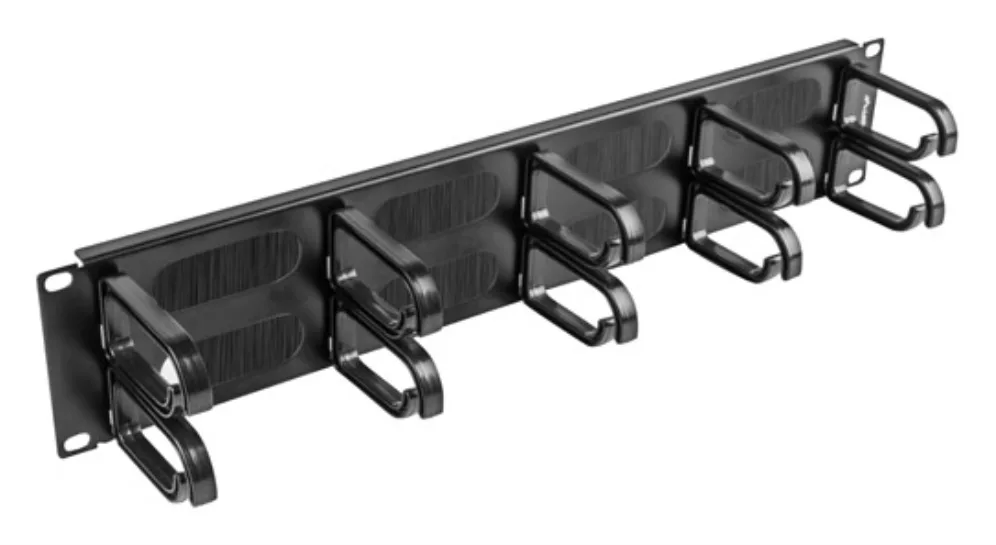 Organizador de cables lanberg 10 anillos 19 pulgadas 2u tipo b con cepillo negro