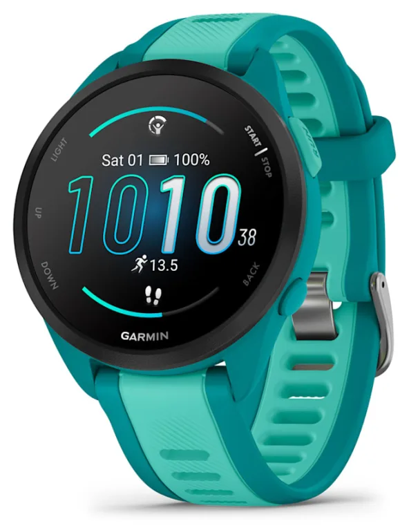 Garmin Forerunner 165 Music 3,05 cm (1.2") AMOLED 43 mm Digital 390 x 390 Pixeles Pantalla táctil Turquesa GPS (satélite)