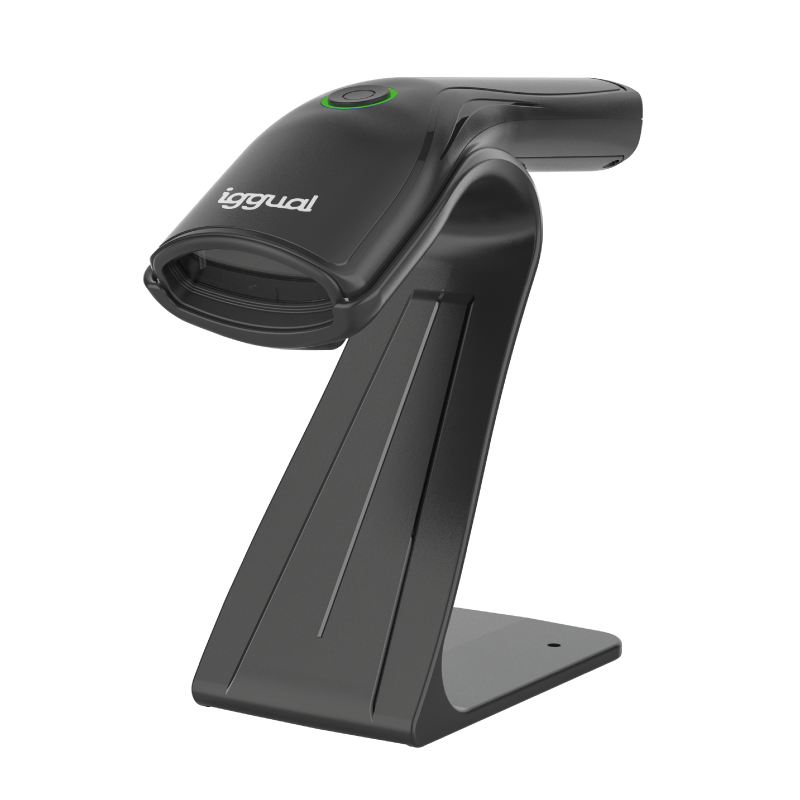 iggual Lector código barras 2D USB botón soporte