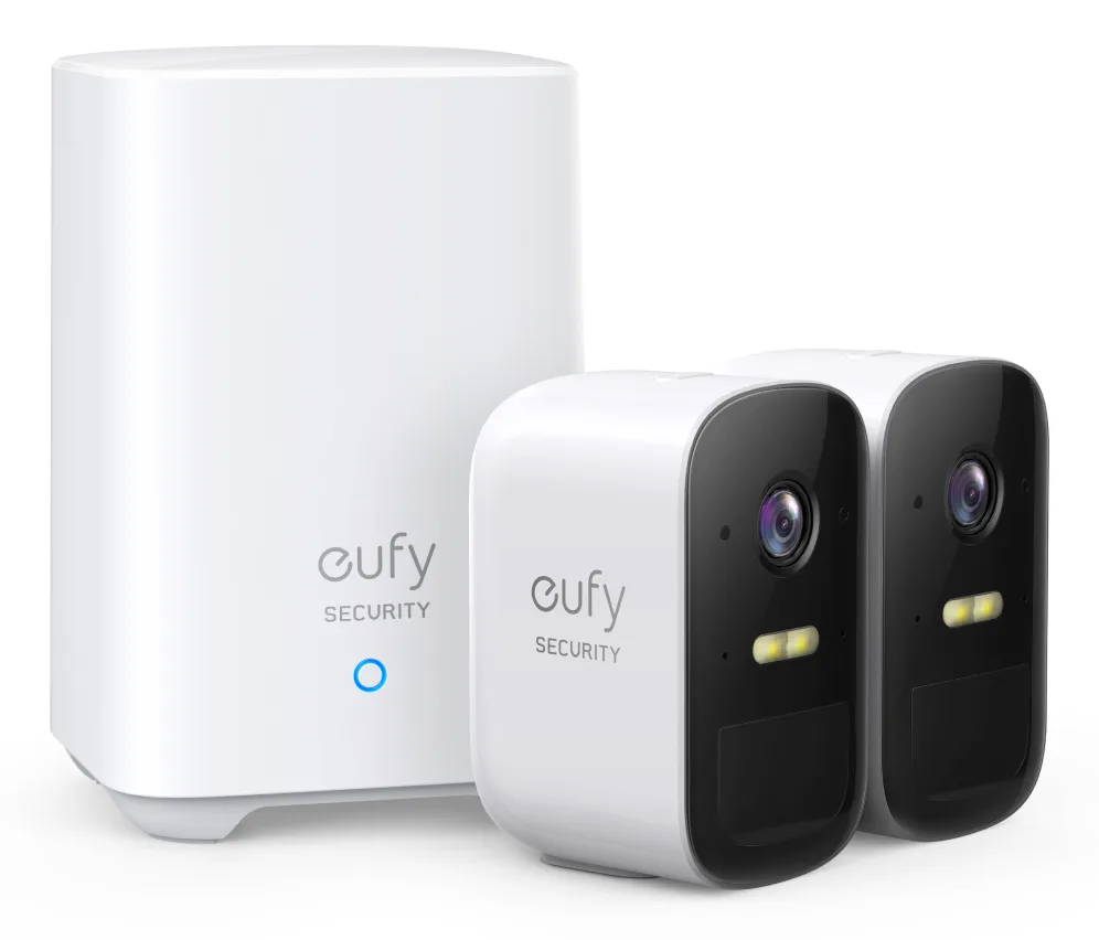 Eufy Security eufyCam 2C, Camara vigilancia WiFi Exterior, Camara de vigilancia Exterior,180 días de duración de la batería, HD 1080p, nessun Costo mensile, Conjunto de Dos cámaras