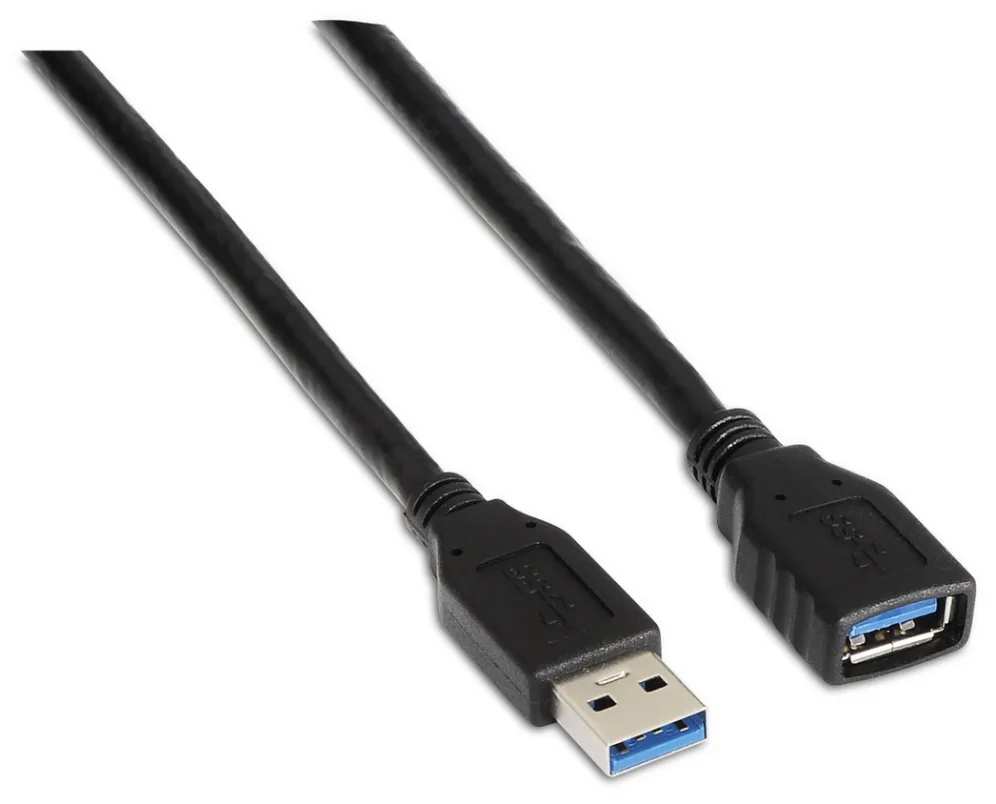 Cable Alargador USB 3.0 Aisens A105-0042/ USB Macho - USB Hembra/ Hasta 9W/ 625Mbps/ 2m/ Negro