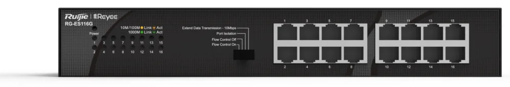 Ruijie Networks RG-ES116G switch No administrado Gigabit Ethernet (10/100/1000) Negro
