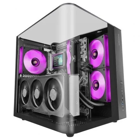Caja ordenador mars gaming mcinfiniolite atx cristal templado negra