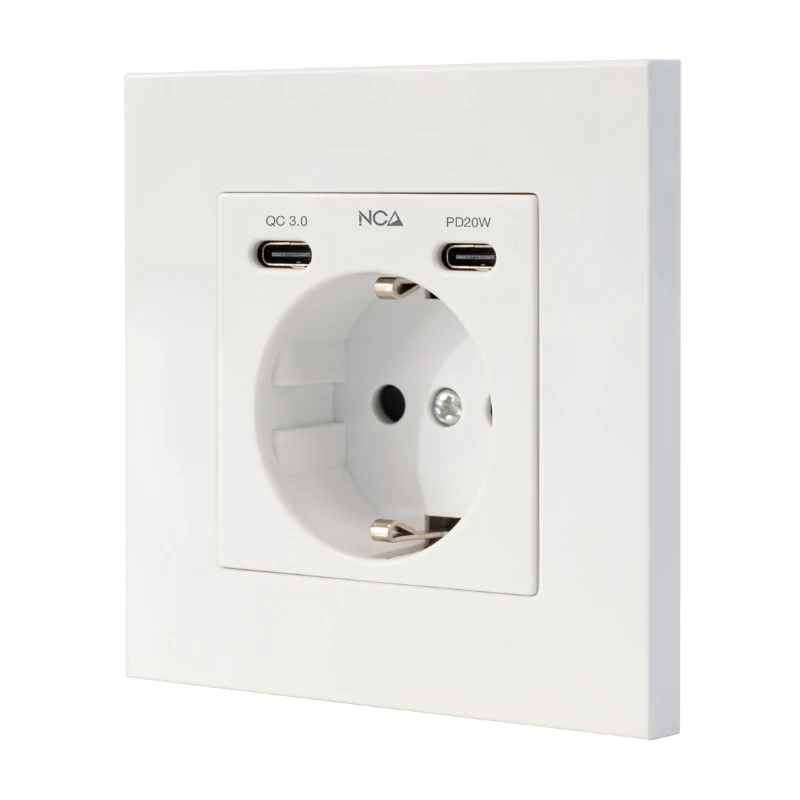 Nanocable Base Pared toma SCHUKO 2USB Max .2.4A