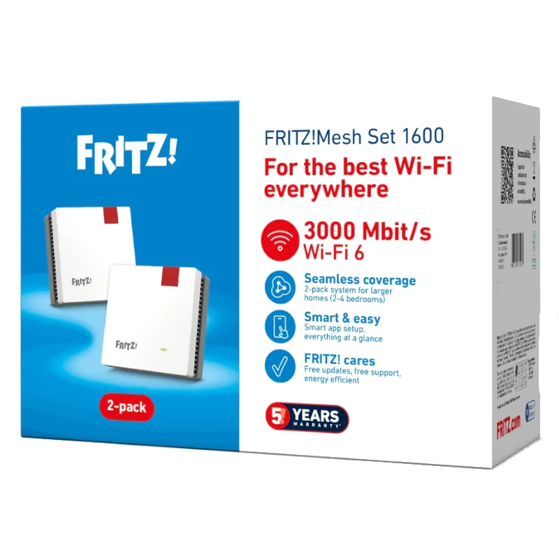 Fritz! Mesh WiFi Set 1600 2-pk Repeater WiFi6