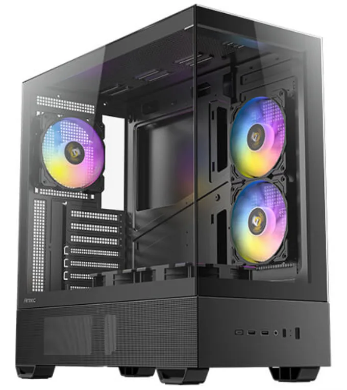 Caja ordenador gaming antec cx705 atx argb cristal templado negra