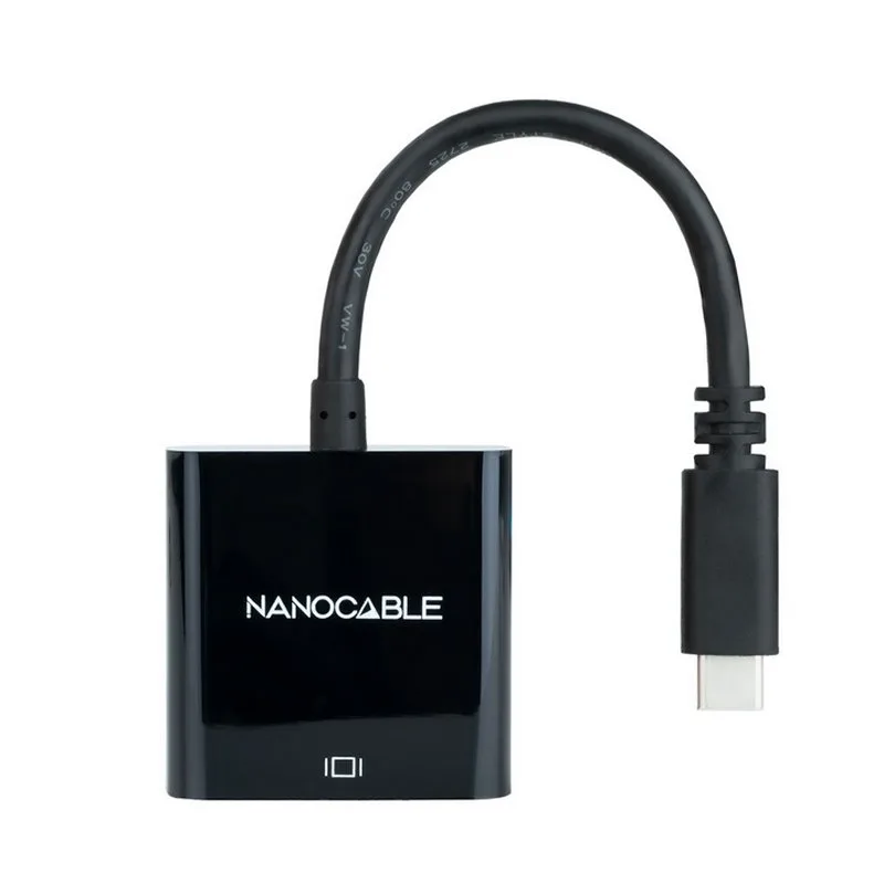 Nanocable Conversor USB-C-M a HDMI-H Negro 15cm