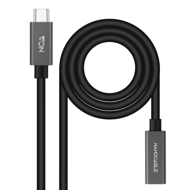 Nanocable Cable USB 3.2 Gen2 USB-C M-H 0,5 M Negro