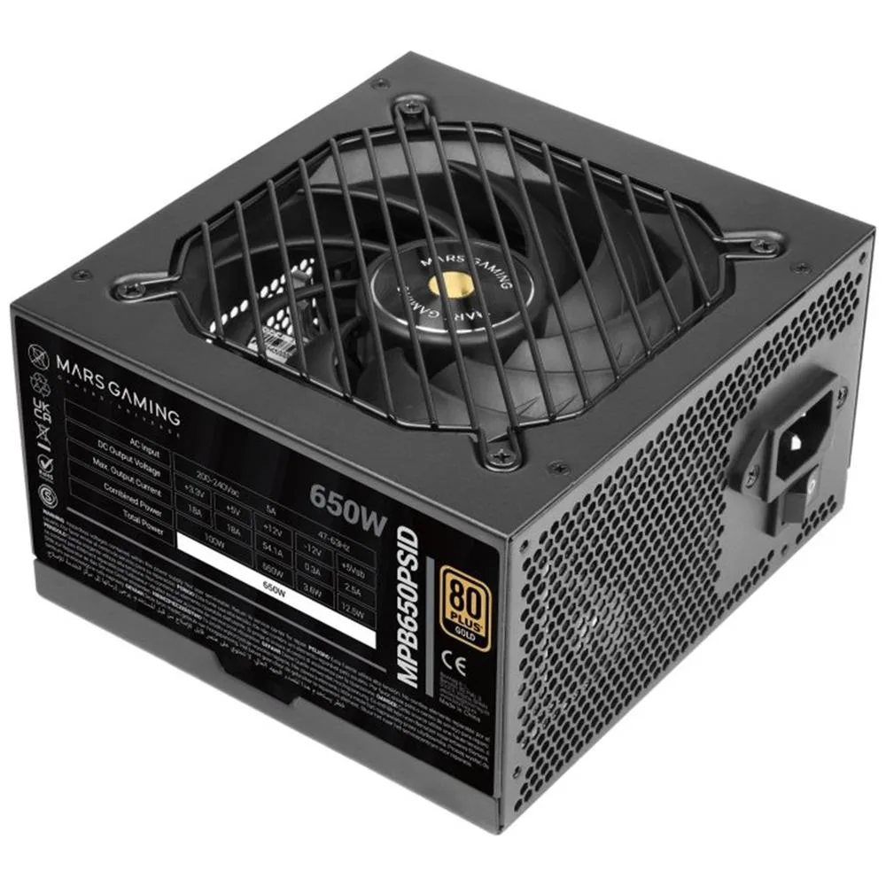 Fuente alimentacion mars gaming mpb650psid atx 650w negra