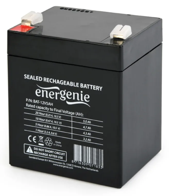 Gembird 12V, 5Ah Sealed Lead Acid (VRLA)