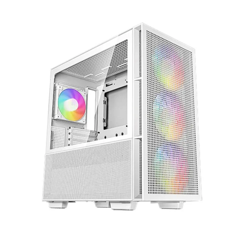 Caja ordenador gaming deepcool ch560 rgb e - atx cristal templado blanca