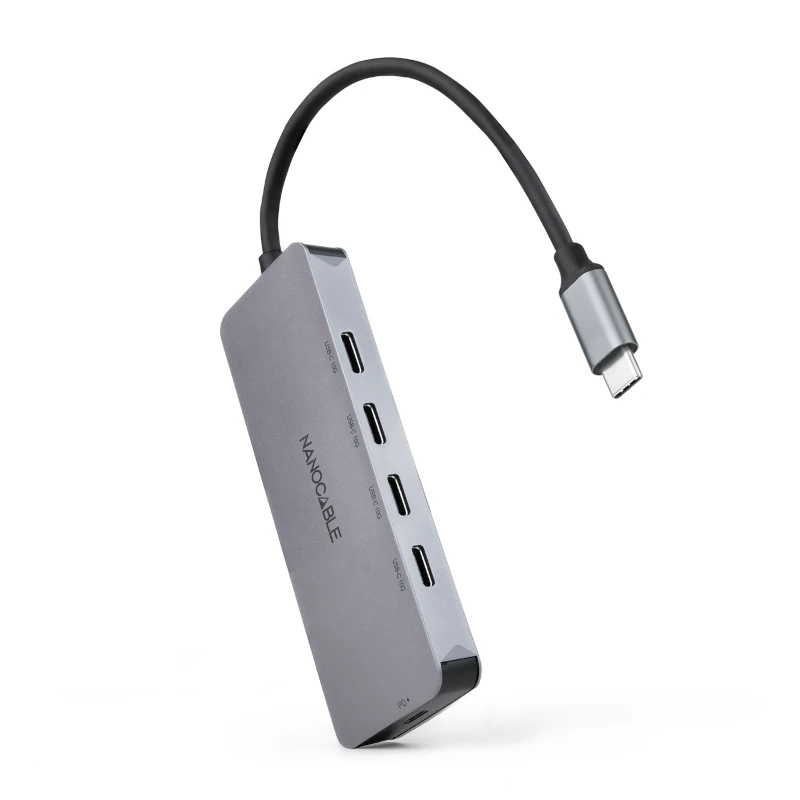 Nanocable HUB USB-C-M a 4xUSB-C-H + USB-C PD 100W