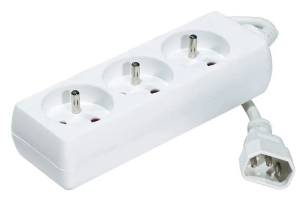 Neklan 1.2m Power Extension base múltiple 1,2 m 3 salidas AC Blanco