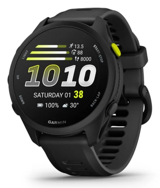 Garmin Forerunner 70 3,05 cm (1.2") AMOLED 43 mm Digital 390 x 390 Pixeles Pantalla táctil Negro GPS (satélite)