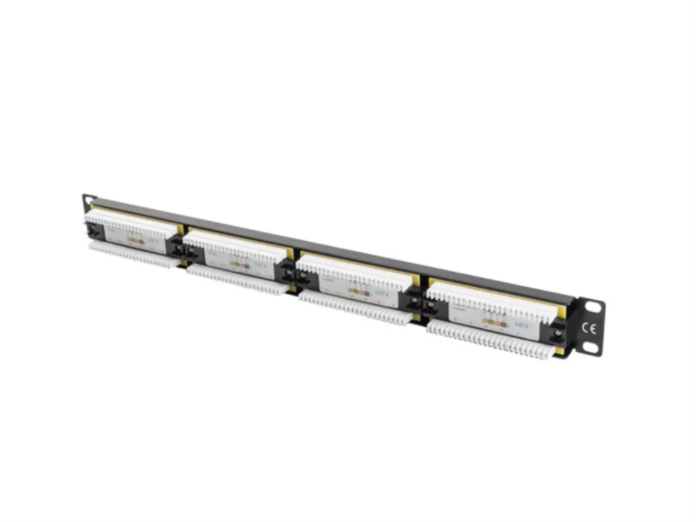 Patch panel lanberg cat.6 utp 24 puertos 1u cat.6 utp 19 pulgadas rack negro