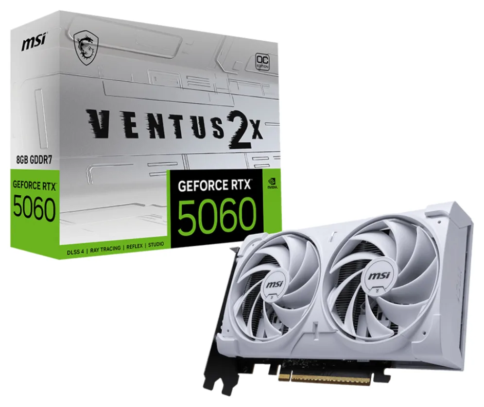 Tarjeta grafica msi rtx 5060 8g ventus 2x oc white gddr7