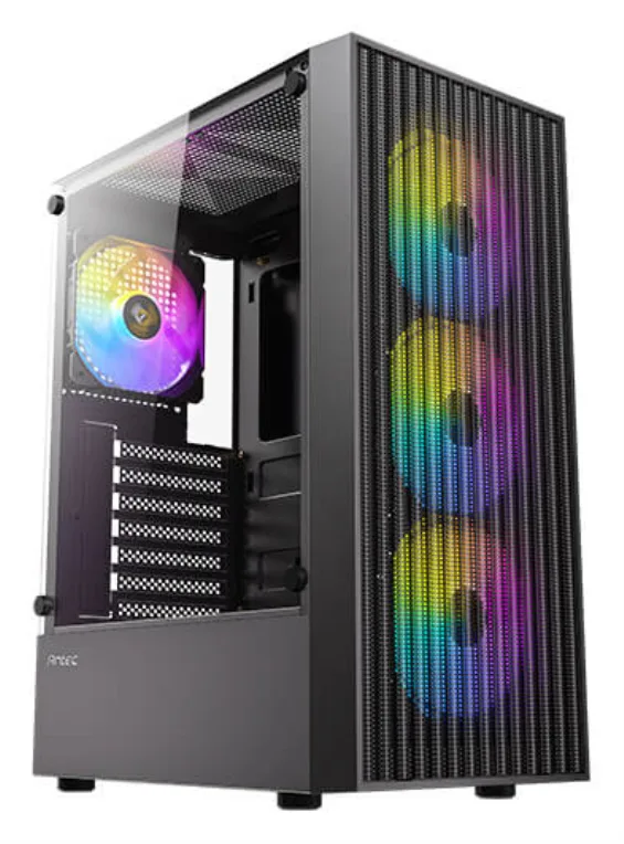 Caja ordenador gaming antec ax27 atx argb cristal templado negra
