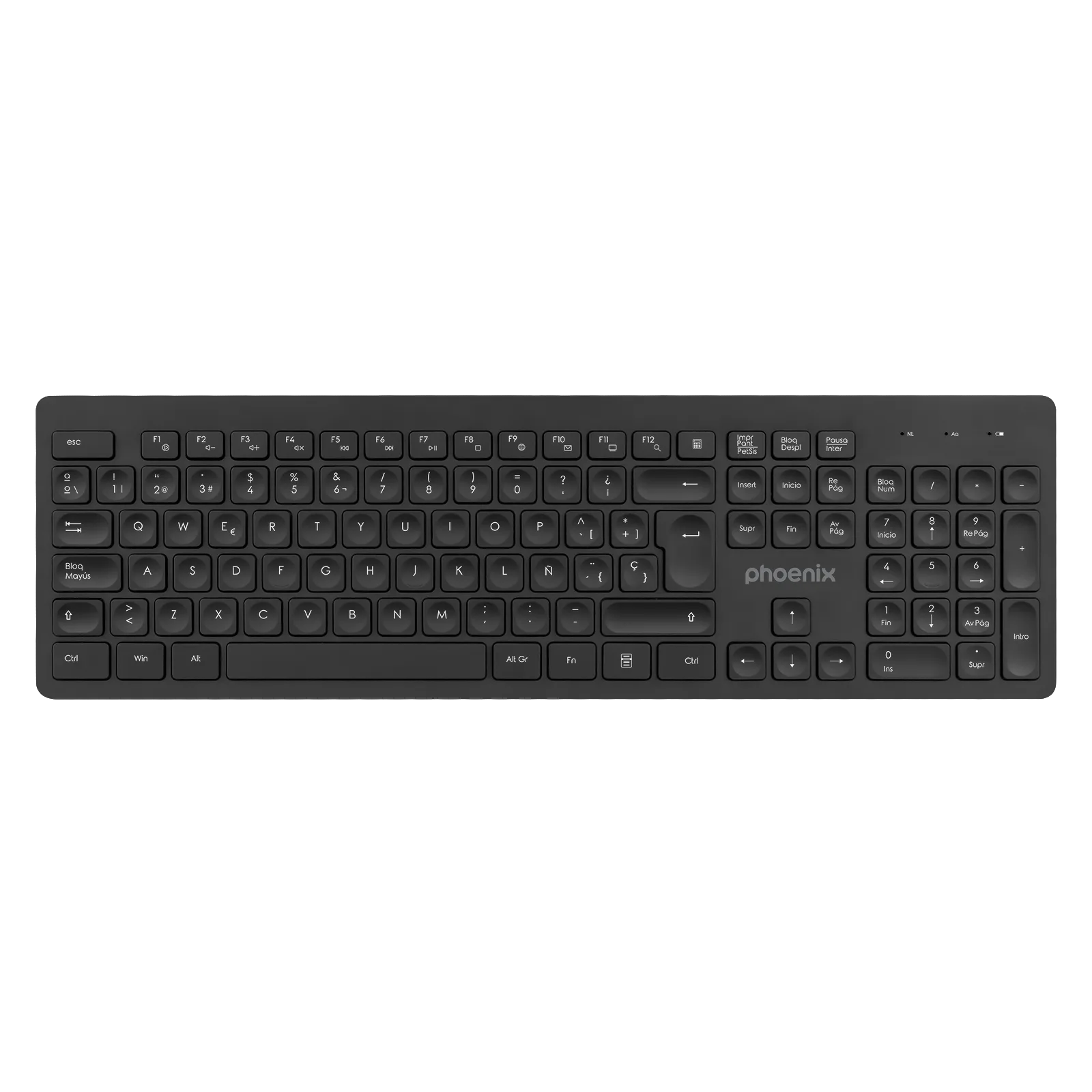 Teclado inalambrico qwerty phoenix k200 negro delgado