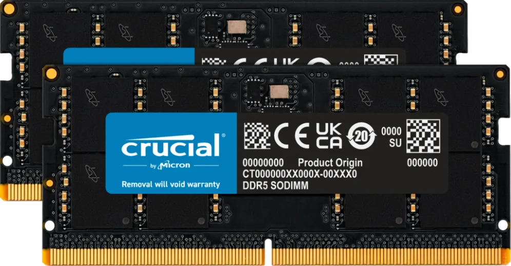 Crucial CT2K48G56C46S5 módulo de memoria 96 GB 2 x 48 GB DDR5 262-pin SO-DIMM