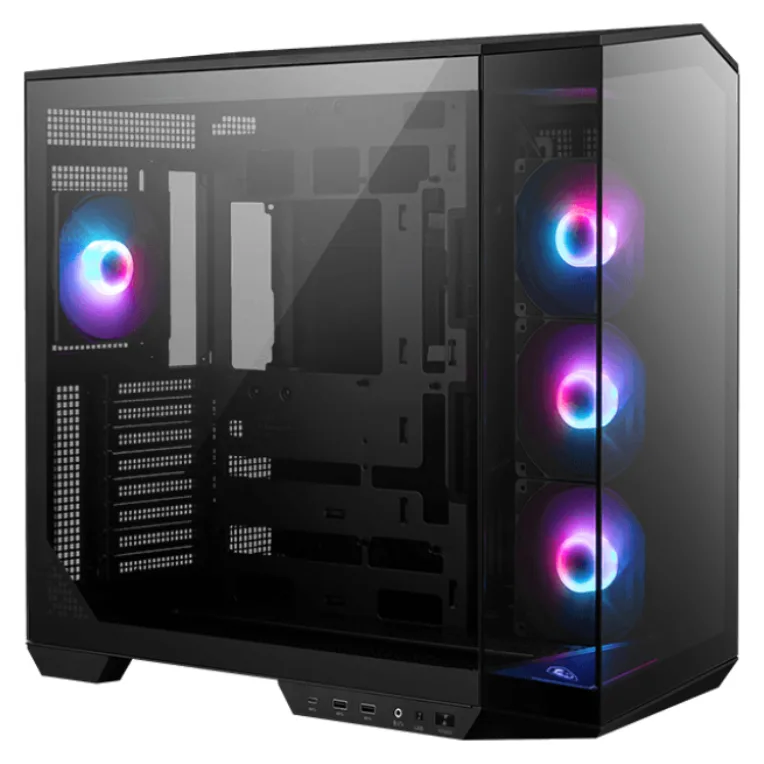 Caja ordenador gaming msi mag pano 100r pz atx rgb cristal templado negro