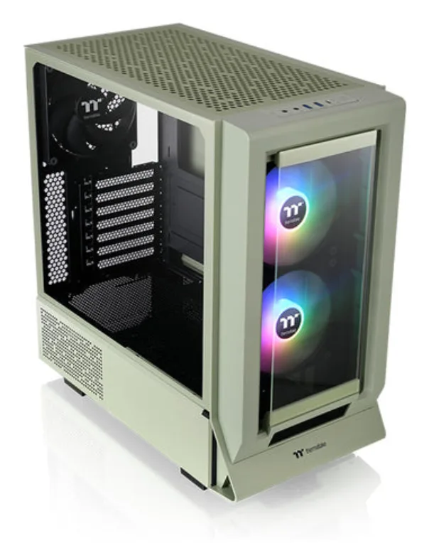 Caja ordenador gaming thermaltake ceres 350 mx atx argb cristal templado verde