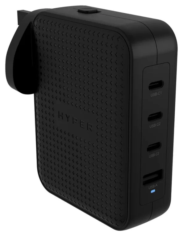 Cargador de pared ingles hyper 3 x usb tipo c 1 x usb tipo a negro