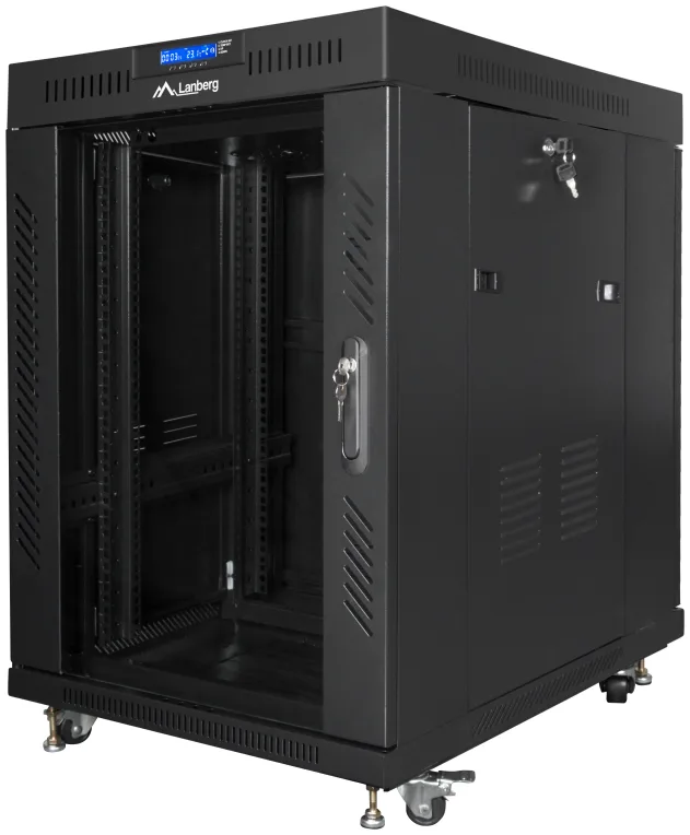 Lanberg FF01-6815-12BL armario rack 15U Rack o bastidor independiente Negro