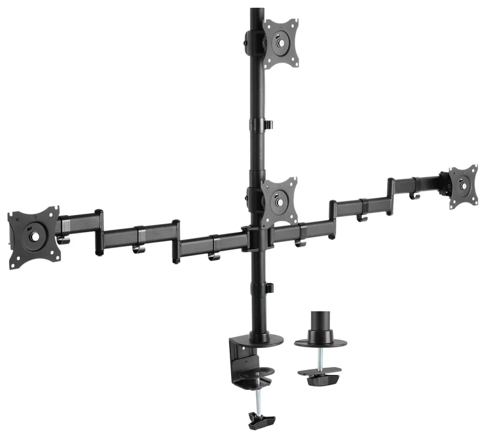 Soporte de Mesa para 4 Monitores y TV Aisens DT27TSR-379/ Giratorio/ Inclinable/ hasta 8kg