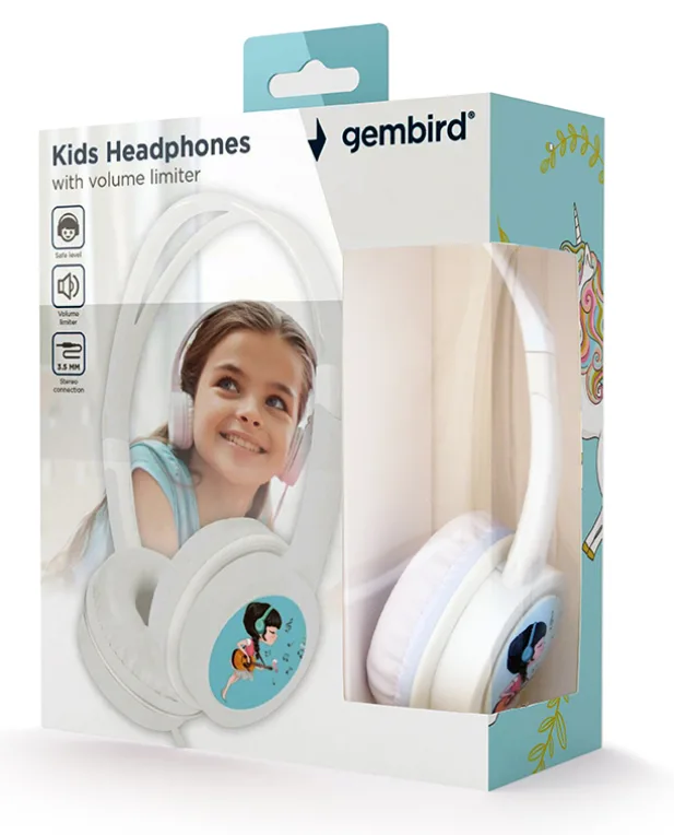 Gembird MHP-JR-W auricular y casco Auriculares Alámbrico Diadema Música Blanco