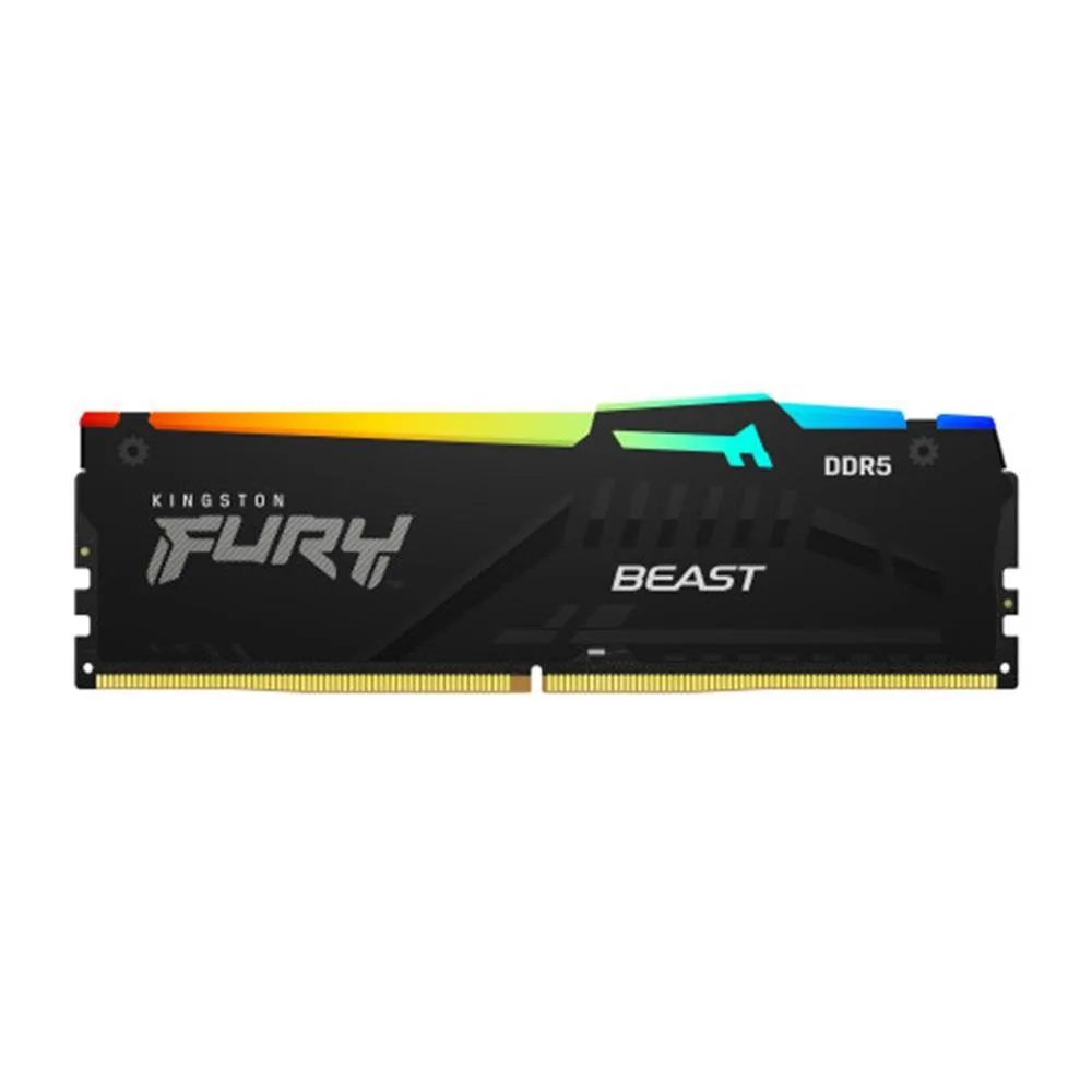 Memoria RAM Kingston FURY Beast RGB 16GB/ DDR5/ 6400MHz/ 1.4V/ CL32/ DIMM