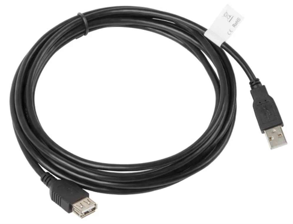 Cable alargador lanberg usb 2.0 macho - hembra - 3m - negro