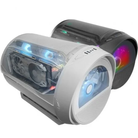 Caja ordenador mars gaming mccylon matx rgb crital templado blanca