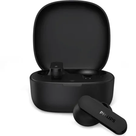 Auriculares Bluetooth Philips TAT2100BK con estuche de carga/ Autonomía 8h/ Negros