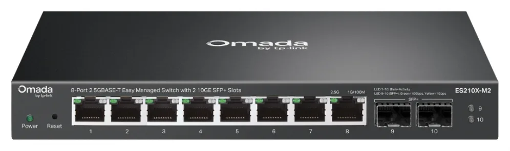 TP-Link ES210X-M2 switch Gestionado 2.5G Ethernet (100/1000/2500) Montaje en pared/escritorio Negro