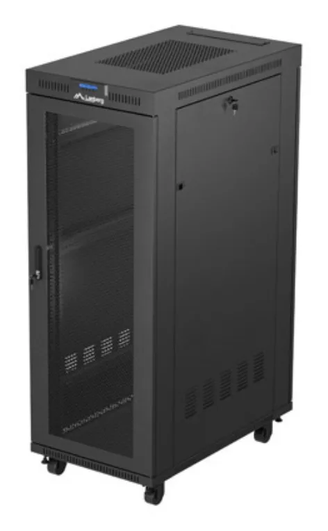 Armario lanberg rack 19 pulgadas 32u - 600x1000 flat pack puerta perforada display lcd bk