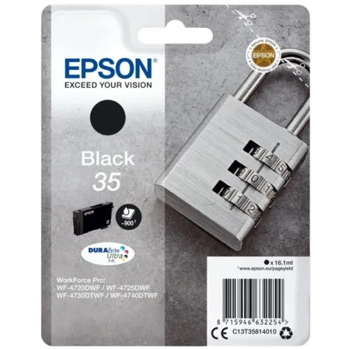 Cartucho tinta epson c13t35814010 negro durabrite ultra ink 35 - 900 paginas - candado